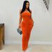Women's Sexy Strapless Pleated Bodycon Dress Solid Color Cross Border Fashion for European And American Markets_ecoleips.com