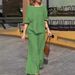 Women's Clothing Summer New Cotton And Linen Suits For Women Fashion Solid Color Loose Casual Trousers Two Piece Suit_ecoleips.com