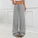 Aria Basics 2026 Spring Autumn European And American Cross-Border Women's New Casual Striped Solid Color Elastic Drawstring_ecoleips.com