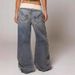 Women's Clothing Vintage Washed Distressed Blue Jeans – Unisex Straight Fit Loose Casual Denim Pants_ecoleips.com