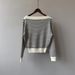 Yanshuang Korean Style Striped Elegant Off-Shoulder Knitted Sweater For Women Autumn High-End Loose Slimming Base Shirt_ecoleips.com