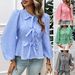 Diyun European And American 2024 Auumn Winer Women's Casual Puff Round Neck Loose Long Sleeve_ecoleips.com