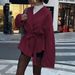 Diyun European And American Elegant Lace-Up Long Sleeve Blazer Women's Fashion 2025 Autumn Winter_ecoleips.com