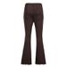 Women's High-Waisted Flared Jeans – Stretch Denim With Distressed Details (S-XXL, Coffee Brown)_ecoleips.com
