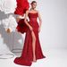 Women's Clothing Sequined Strapless Evening Gown American Style Small Slit Train Elegant Birthday Party Runway Show Dress_ecoleips.com