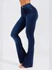K New High Waisted Slim Fit Elastic Flared Jeans For Women_ecoleips.com