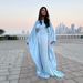Elegant Shimmering Satin Long Dress With Batwing Sleeves & Ethnic Tribal Design - Loose Fit, Available In 6 Vibrant Colors_ecoleips.com