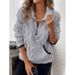 Women's Clothing Short Plush Sweatshirt Autumn Winter Fashion Color Block Half Open Collar_ecoleips.com