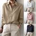 Solid Color Shirt For Women 2025 Autumn New High-Quality Chic Mature Style Top_ecoleips.com