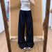 Women's High-Waisted Straight Leg Pants Quick Drying Slimming Loose Fitting American Style Workwear Casual Trousers for Summer_ecoleips.com