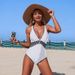 Women's Clothing Nylon One Piece Swimsuit Flower Bud Design Sexy Swimwear For All Seasons Fits True To Size_ecoleips.com
