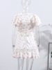 Fashion Floral Printed Mini Dress For Women Elegant V-neck Puff Short Sleeve Waist Short Dress Lady 2025 Chic Beach Vestidos_ecoleips.com