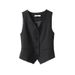 Women's Clothing Suit small vest gray vest women's jacket 2023 new outerwear tops short small sleeveless vest_ecoleips.com
