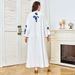 Modest Abaya Dress Women's Floral Print Long Robe Casual Middle Eastern Style Fashionable Versatile Flowing Skirt For All Seasons Polyester_ecoleips.com