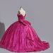 Rose Red Sweetheart Collar Tutu Skirt Adult Ceremony Evening Dress Female Host High Waist_ecoleips.com