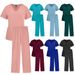 Women’s Clothing Meoexin Plus Size Washing Clothes Thin Quick Drying V Neck Straight Pants Female Nurse Uniform Nurse Uniform_ecoleips.com