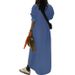 2024 Women's Spring Denim Long Dress Solid Color Bohemian Loose Fit Large Size Temperament Commuting Style_ecoleips.com