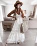 Women's Dress Casual Lace Splicing Sleeveless Long Dress_ecoleips.com