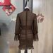 Women's Ruffled High Neck Pleated Patchwork Dress Brown Patchwork Autumn New Arrival European American Style Cross Border Trade_ecoleips.com