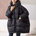 Plus Size Duck Down Puffer Jacket – Oversized Hooded Coat (50% Fill Power, 201-300g Warmth, Batwing Sleeves, 8 Trendy Colors)_ecoleips.com