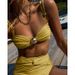 Women's High Waist Bikini Set - Sexy Split Design For Beach Vacation (European & American Style)_ecoleips.com