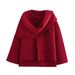 Women's Clothing With Asymmetrical Scarf Short Knitted Jacket_ecoleips.com