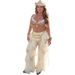 Women's Clothing Autumn Street Fashion Trousers For Women Tie Up Splicing Ruffle Hot Girl Slightly Flared Pants_ecoleips.com