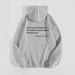 Women's Fleece Lined Sweatshirt Solid Color Letter Print With Kangaroo Pocket Drawstring_ecoleips.com