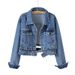 K Explosive Street Denim Jacket Women's New Vintage High Waist Unique Denim Short Jacket Top_ecoleips.com