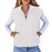 Women's Zip-Up Waffle Knit Sleeveless Oversized Vest With Pockets - Lightweight Layering Piece For Casual & Work Outfits (S-3XL, Multiple Colors)_ecoleips.com