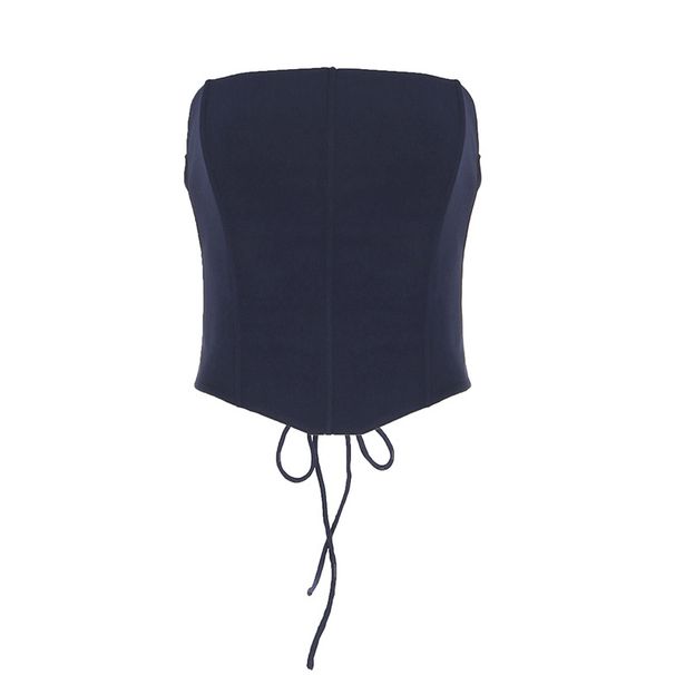 's 2025 Spring/Summr Nw Fashion Womn's Off-Shouldr Straplss Tight-Fitting Top With Waist Cinching And Back_ecoleips.com