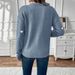 Women's V-Neck Valentine's Day Sweater With Heart Pattern Cozy Acrylic Knit Pullover Casual Long Sleeve Top_ecoleips.com