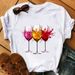European And American Cross-border Foreign Trade Wholesale Clothing, Wine Glass Pattern Round Neck Plus Size_ecoleips.com