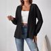 Women's Ribbed Brushed Solid Color Cardigan Autumn/Winter New European American Style Clothing Outerwear_ecoleips.com