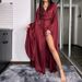 Comfortable And Casual Temperament Home Ladies' Strappy Nightgown Slit Robe Women's Clothing_ecoleips.com