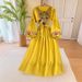 Bohemian Embroidered Tassel Tie Waist Loose A-Line Full Skirt Dress for Beach Vacation Foreign Trade Women's Maxi Dress_ecoleips.com
