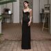 Summer Lace Slit Wrap Dress – Sexy High-Waist Slit Maxi Dress With Twist Knot Detail (S-L, Black/Beige, Stretchy Polyester Elegant Evening)_ecoleips.com