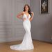 Women's Clothing Elegant Solid Color Sling V Neck Fishtail Hip Wrapped Small Tail Dress Skirt_ecoleips.com