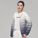 Women's Autumn And Winter New 90-down Light Down Jacket Women's Hooded Gradual Change Color Contrasting Coat_ecoleips.com