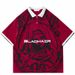 Unisex Loose Pullover T-Shirt Y2K American Summer Fashion V Neck Nun Print New Street Style Cross Border Women's Top_ecoleips.com