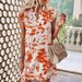 Women Fashion Printed Flying Sleeve Mid Length Shirt_ecoleips.com