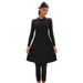 Women's Clothing Muslim Long Sleeved Three Piece Swimsuit For Women Solid Color, Fully Enclosed Sunscreen Skirt Swimsuit_ecoleips.com