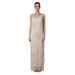 Stylish V Neck Sleeveless Tassel Decor Long Dress Fashion Cocktail Party Prom Evening Gown_ecoleips.com