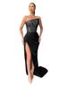 Women's Clothing Green Sequin Fairy Long Sleeveless Fashion One Piece Temperament Mid Length Evening Dress_ecoleips.com