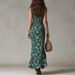 2026 New Independent Station Bohemian Vintage Ruffle Sleeveless Strap High-Slit Dress_ecoleips.com