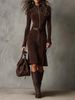Women's Clothing Autumn Elegant Zipper Collar Dress For Women Long Sleeve Fashionable For Formal & Casual For Women_ecoleips.com
