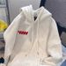 Couple Hooded Sweatshirt American Style Fleece Lined Thickened Long Sleeved Casual Trendy Top for Women Autumn Winter New 2025_ecoleips.com