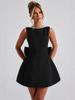 Women's Clothing Pearl Bow Fashion Slim Short Skirt Back Hot Girl A Line Dress_ecoleips.com