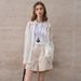 High End Women's Pure Ramie Long Sleeve Shirt Spring Summer 2026 French Style Sun Protection Loose Cardigan Lapel Thin Shirt_ecoleips.com