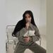 Fashion Women's Clothing New Long-sleeved Contrasting Color Sweatshirt Trousers Casual Suit Autumn And Winter Suit Women_ecoleips.com